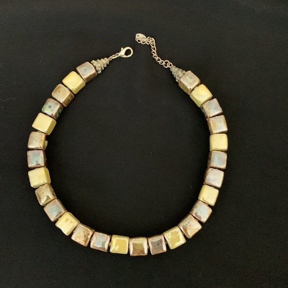 Vintage brand ceramic choker. Cubed ceramic glazed pieces are so unique! - Picture 1 of 4